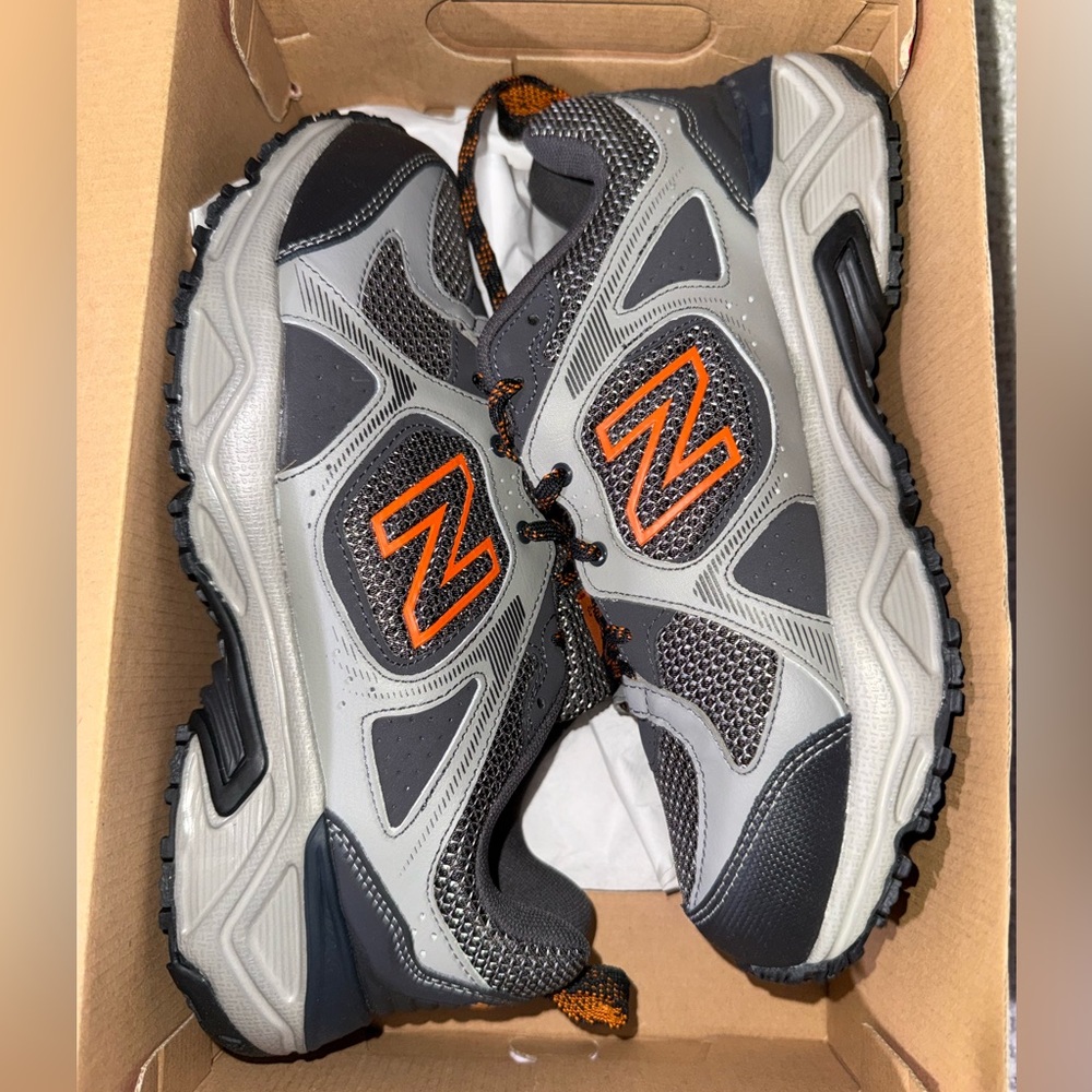 New Balance Men's Athletic Shoes in Gray and Orange - Picture 2 of 5